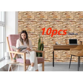 10pcs Pegatina Pared Patron Ladrillo Papel Tapiz 3d 35x38cm