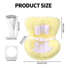 lasuroa Car Seat for Plush Dolls with Soft Furry Cushion, Air Vent Clip Desktop Stand Functional Car Ornament for Doll Collectors & Blind Box Fans (Light Yellow)