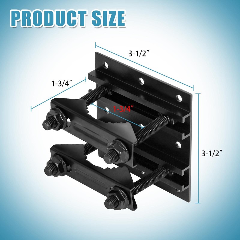 Post Tubes Mounting Bracket, 2-Packs Adjustable Solar Mounting Bracket Fence