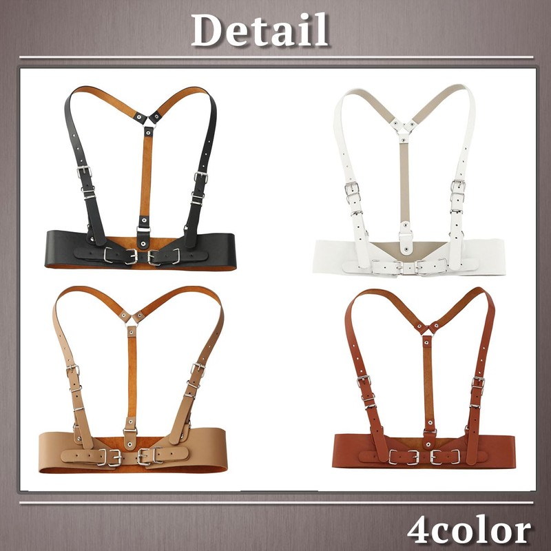 One Limitation BP305 Women's Suspender Leather Fashion Harness Silver Buckle