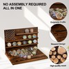 13-Row Challenge Coin Display, Solid Wood Military Coin Holder Display