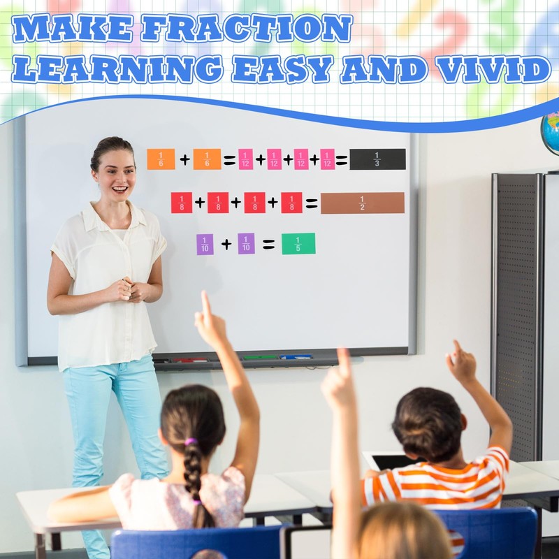 Sayglossy Jumbo Magnetic Fraction Tiles 16 Inch for Rainbow Teacher