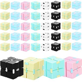 Chivao 36 Pcs Infinity Cube Sensory Toy Handheld Infinite Toy Flipping Hand Cube Desk Gadget Gift Portable Blocks for Adults Anxiety Stress Relief(Sweet Style)
