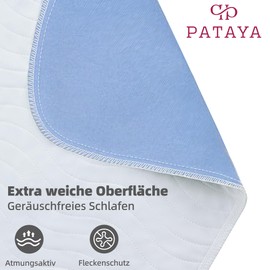 Pataya Washable Incontinence Pad 75 x 90 cm Waterproof Mattress Protector Mattress Topper Moisture Protection Bed Incontinence Pad Bed Pad (75 x 90 cm)