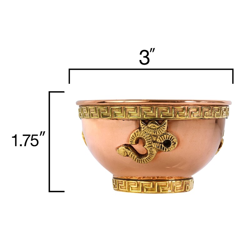 Om - Cuenco de cobre para uso en altar, rituales,