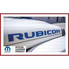 Decal Mods Rubicon Hood Graphic Decal/Sticker fits Jeep Wrangler/Gladiator JL/JT (2019-2024) Blue CBLU (Set of 2) | SJ1Y2