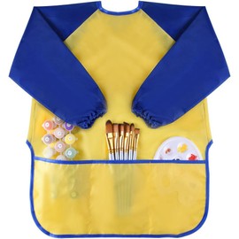 Voarge Nylon Waterproof Painting Apron with Sleeves for Kids 7-12 Years Old, Nylon, L, yellow