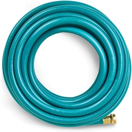 Plexon Medium Duty 5/8" x 75' Garden Hose, Flexible and Kink-Resistant Outdoor Hose, Blue