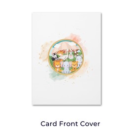 Cardology - New Baby Arrival Pop Up Card for Baby Boys and Girls | Safari Animals Theme with Rainbow Design, Baby Shower Congratulations Card, 3D Greeting Card for Pregnancy Announcement