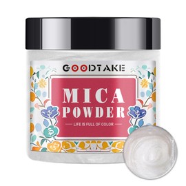 GOODTAKE Pearl White Mica Powder | Epoxy Resin Color Pigment | Pearlescent Color Pigment | Mica Powder for Resin Epoxy - for Soap Making, Nail Polish, Slime & Candle (Pearl White, 4 oz)