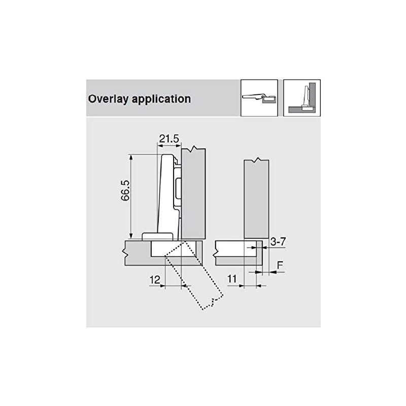 71B3550 Clip top BLUMOTION 110 Degree Hinge Full Overlay/Self Closin