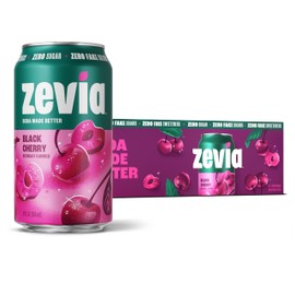 Zevia Zero Sugar Soda, Black Cherry, 12 Ounce Cans (Pack of 12)