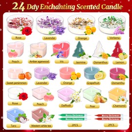 MOVINPE Scented Candles Advent Calendar for Women 2024 Christmas, 24 Days Scented Aromatherapy Candles Set Gifts Countdown to Christmas Surprise Candle Soy Wax Candle