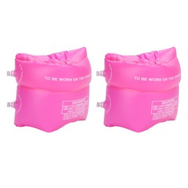 2Pcs Inflatable Swimming Armbands Safety Swim Arm Floats Arm Bands Floater Roll Up Sleeves Swimming Rings Tube Armlets Swimming Pool Floats Water Wings Swimming Training Aids for Kids Adults