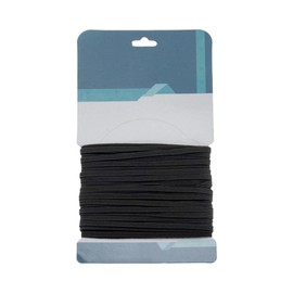 Trimming Shop 3mm Flat Elastic Band - 1/8 Inch Black Elastic Cord Wide Braided Stretch Strap Elastic String Rope for DIY Sewing Crafting, Dressmaking, Haberdashery and Clothing, Black, 1 Metre