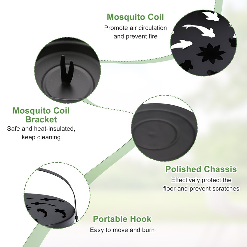 Stainless Steel Mosquito Spiral Holder, Mosquito Coil Holder, Portable Metallic