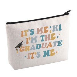 Graduate Cosmetic Bag Graduation Day Makeup Bag College High School Student Graduation Gift Class of 2025 Gift for Friend (CA-It'sGraduateMup)