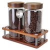 Venuekkuri Glass Coffee Grounds Container with Shelf, 2 × 45