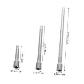 Operitacx 3er Set Buchsen-pleuel-set Steckdosen Werkzeug Ratschenschlüssel Schlüsselverlängerung Verlängerungssteckdose Ratschenverlängerung Schmale Steckdose Chrom-vanadium-stahl Silver