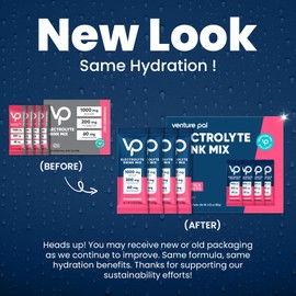 Venture Pal Venture Pal High Sodium Sugar Free Electrolytes Powder Packet - Hydration Packets with Sodium, Potassium & Magneisum | Zero Calories | Vegan | Keto & Paleo Friendly Electrolyte Drink Mix | 30 Stick
