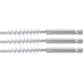 BGS 3078-10-N | Nylon Brush | 3-Piece | 10 mm | Drive External Hexagon 6.3 mm (1/4 Inch) | Hole Wire Brushes | for BGS 3078