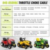 946-05098c Throttle Choke Cable for Cub Cadet XT1 LT46 LT50