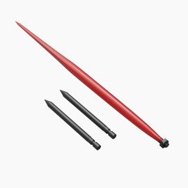 49" Hay Spear Attach 4500lbs Quick Attach Bale Hay Spike with 2 Stabilizer Spear