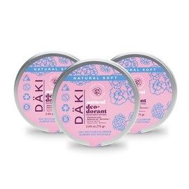 Dki Natural - Desodorante en Crema para Mujer y Hombre (Pack de 3) Proteccin Suave sin Aluminio - Aroma Natural Soft, Envase Reutilizable de Aluminio 