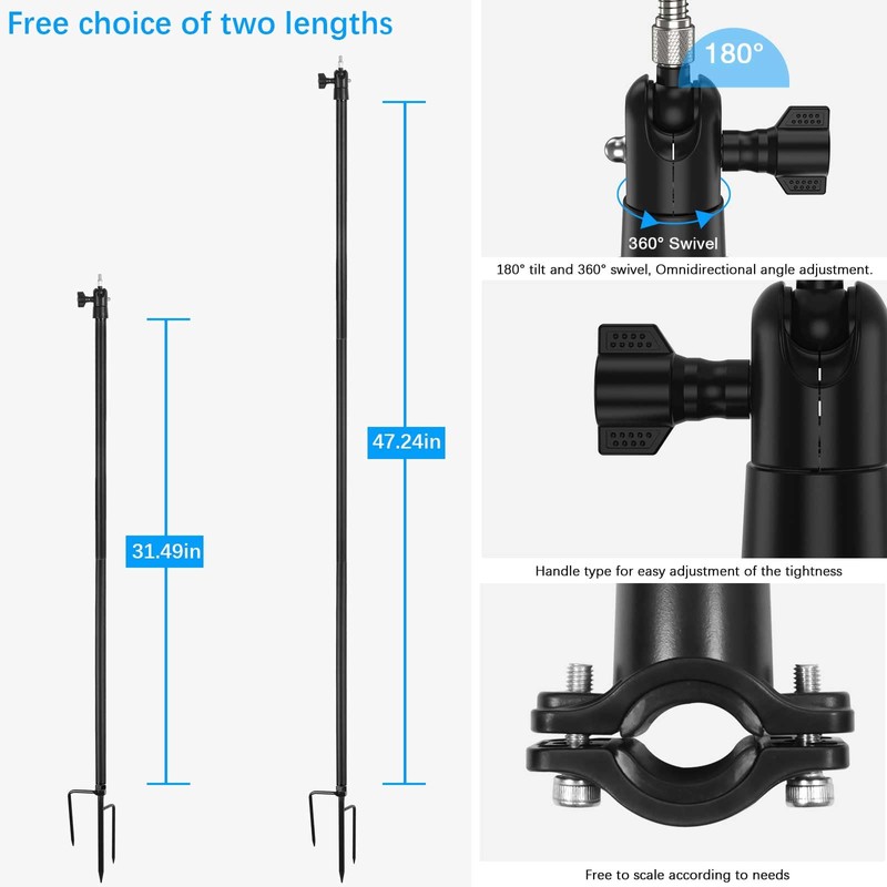 TIUIHU Ground Stake Mount Stand with Silicone Cover Skins for