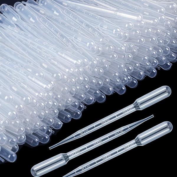 Teenitor 300PCS 3ML Plastic Transfer Pipettes Eye Dropper Disposable Pipettes