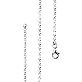 Lijoh 925 Sterling Silver 24k Rose Gold Women's Necklace Pea Chain (2.2 mm) Necklace Rose Gold-Plated in Lengths: 42 cm to 90 cm LJ1012, Sterling Silver