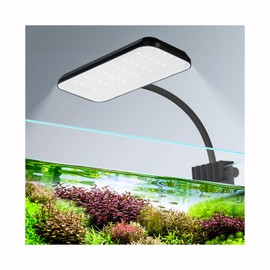 Boxtech Fish Tank Led Light, Small Aquarium Clip On Light, 8W White Led Clamp Light, 4.53 Inch USB Full Spectrum Planted Light for 3 to 6 Gallon Tanks