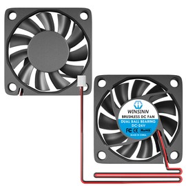 WINSINN DC 60mm Fan 24V 6010 Dual Ball Bearing Brushless Cooling 60mmx10mm 2PIN (Pack of 2Pcs)