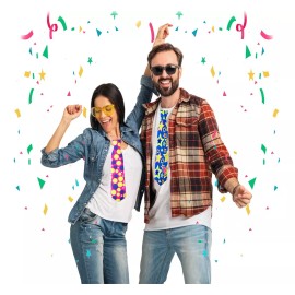 Lecute 10 Corbatas Neon Fiesta Fluorescente Brilla Luz Negra Party