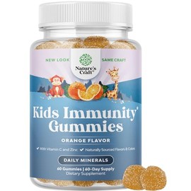 Kids Immunity Support Gummies - Delicious Vitamin C with Zinc and Echinacea Immune Booster Gummies for Kids - Vegan Gluten Free and Gelatin Free...   