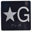 Star G ( Star Ground) Elevator Jamb Plate Sign With