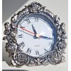 Rose Clock/ Pewter Desk Clock/ Portable Clock/ Floral Clock