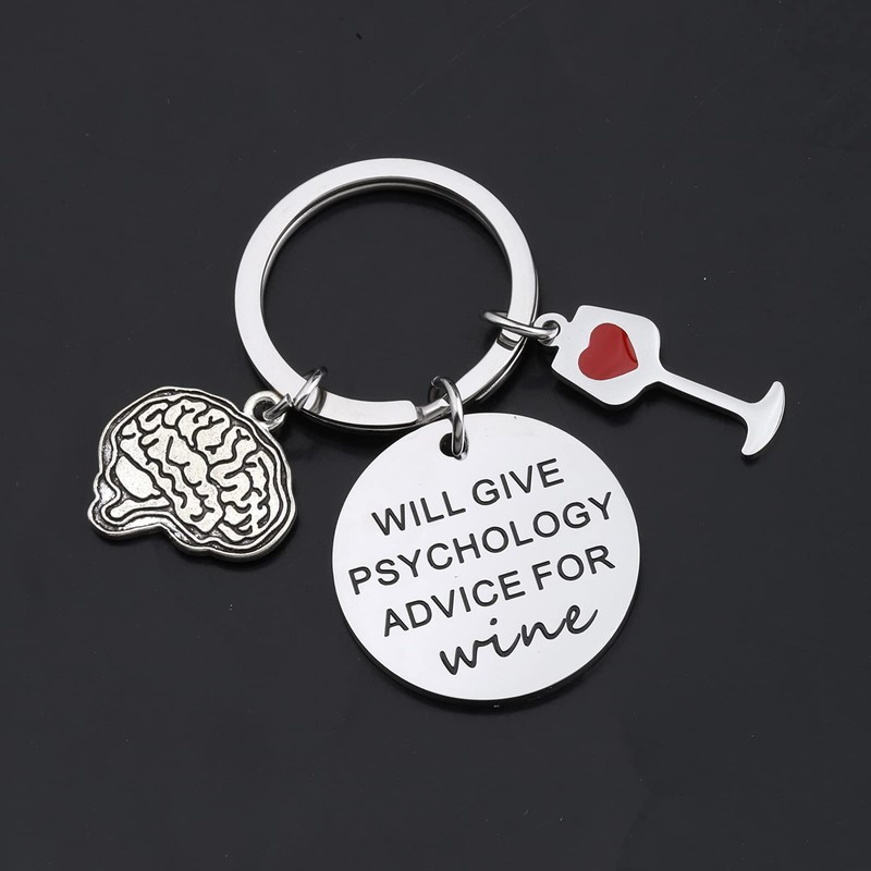 Psychologist Gift Psychologist Keychain Wine Lover Psychologist Will Give Psychology