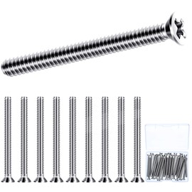 Ripeng 50 Pieces Extra Long Outlet Screws Machine Long Electrical Outlet Screws Device Mounting Electrical Extender for Fix Wonky (6-32 x 1-1/2 Inches)
