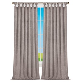 Peri Tulip Tab Top Window Curtain Panel - 52 Width, 84 Length, 3.5 Inch Opening - Taupe - Ultra-Soft Light Filtering Fabric Topped with Handcrafted Tulip Tabs & Machine Washable by Achim Home Decor