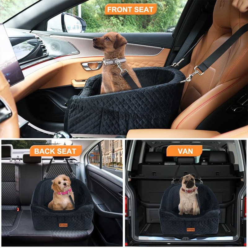 Vivifying Dog Car Seat for Small & Medium Dogs, Detachable