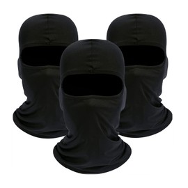 LIRITE Balaclava Face Mask Breathable for Motorcycle Helmet Cycling Skiing & Winter Sports Windproof Unisex Men Women Kids All The Year Round UV/Sun Dust Protection 3 Pack Black