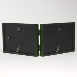 Lawrence Frames Collection Hinged Double Horizontal Wood Picture Frame Gallery, 4 by 6-Inch, Green