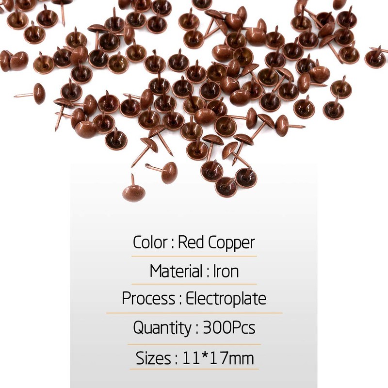 Rustark 300-Pcs 7/16'' [11mm] Antique Upholstery Decorative Tacks Furniture Sofa