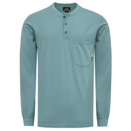 KONRECO FR Shirts for Summer Flame Resistant Shirt 5.5oz Light Weight CAT2 Blue Green Henley Shirts