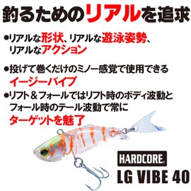 DUEL HARDCORE Lure, Vibration, Hardcore, LG Vibe (S), 1.6 inches (40 mm), Weight: 0.16 oz (4 g), F1202-TMSR-Clear Silass, Light Game