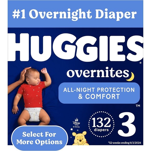 Huggies Size 3 Overnites Baby Diapers Overnight Diapers Size 3