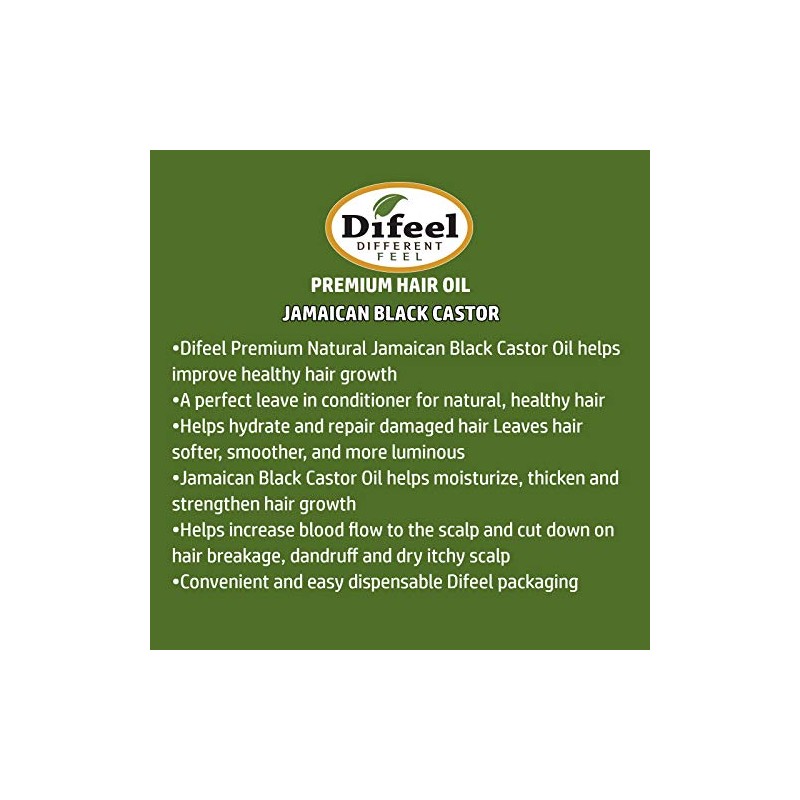 Difeel Aceite de ricino negro jamaicano de alta calidad, 2.5
