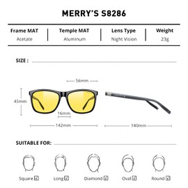 MERRY'S Unisex Aluminum Sunglasses Vintage Sun Glasses For Men/Women S8286