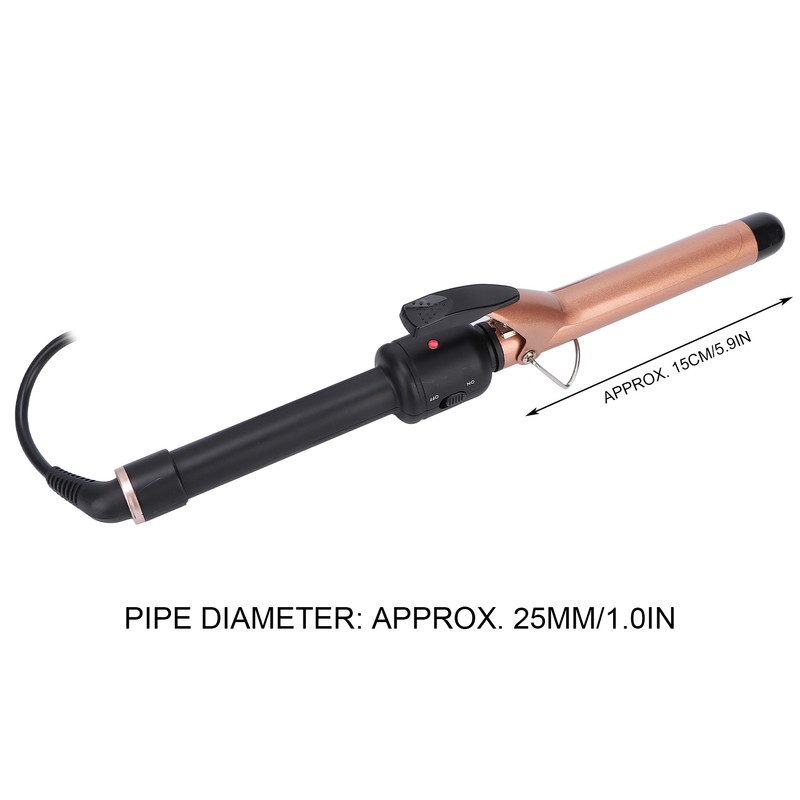 Curling Iron Wand Adjustable Temperature Ceramic Barrel Hair Curler 25mm